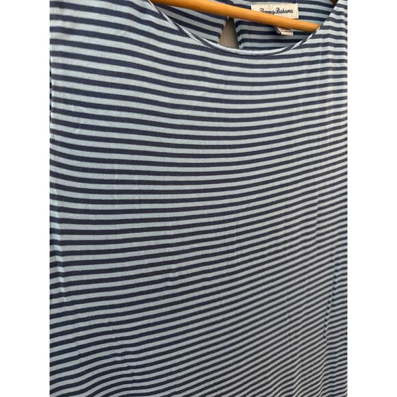 Tommy Bahama Cassia Open Back Blue Striped Jersey Knit Mini Dress Size Large - Picture 6 of 9